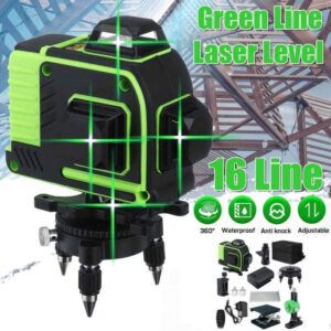 Laser Level 4D Self-Leveling  with Green Beam + 1.6m Tripod and Accessory Set