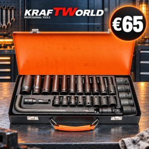 Impact socket set – 1/2″,  27-piece with extension and impact drive