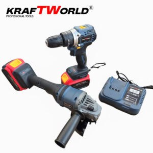 Cordless Screwdriver and Brushless Angle Grinder KraftWorld