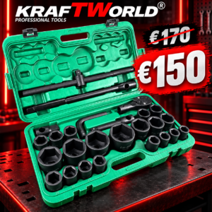 Truck Gedore wrench set – 3/4″ & 1″, impact sockets 21–65 mm- 26-piece