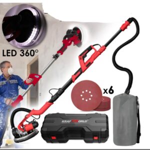 Alternative view of Wall and ceiling sander/Giraffa - with round LED head, telescopic arm, bag and 6 discs