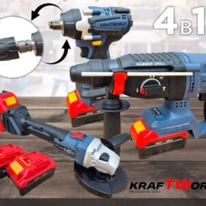 Brushless Power Tool Set 4-in-1-Wrench, Angle Grinder and Hammer Brushless Power Tool Set 4-in-1-Wrench, Angle Grinder and Hammer
