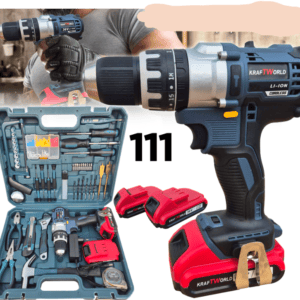 Cordless Impact Driver with 2 Batteries + 111 Tool Parts in Case Cordless Impact Driver with 2 Batteries + 111 Tool Parts in Case