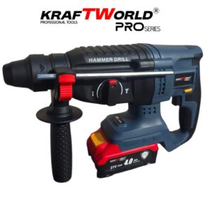 Cordless Hammer Drill Kraftworld Pro with 2 Batteries 21V 4.0Ah and Brushless Motor Cordless Hammer Drill Kraftworld Pro with 2 Batteries 21V 4.0Ah and Brushless Motor