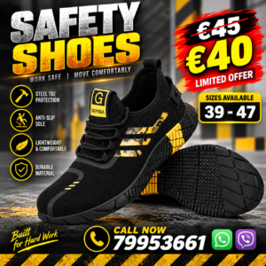 Safety shoes with a metal toe cap