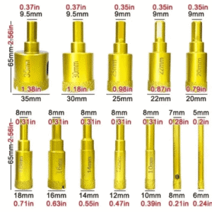 Diamond bits, core drill Set of  12 pieces