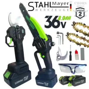 Alternative view of Chainsaw/ Pruner 20cm and Vine Shears with 2 Batteries in One Suitcase!