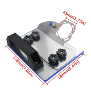 Angle grinder attachment stand for cutting chamfer 45° tile miter 178mm ×139mm