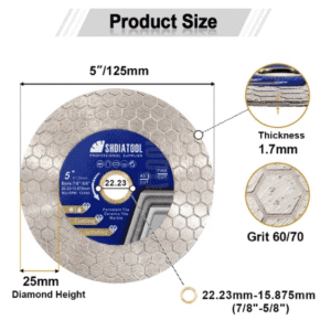 Diamond blade for cutting tiles at 45° bevel - Honeycomb 125mm