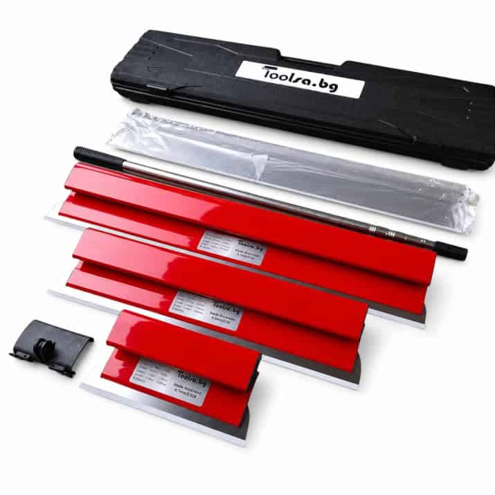 YATO Putzspachtel Set 5 Tlg. Feinspachteln Flächenspachtel Feinveredelung 250, 600, 800 mm Gipsspachtel mit austauschbarer Metallklinge Adapter Halterung YATO Putzspachtel Set 5 Tlg. Feinspachteln Flächenspachtel Feinveredelung 250, 600, 800 mm Gipsspachtel mit austauschbarer Metallklinge Adapter Halterung