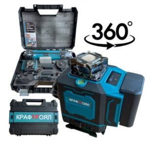 Alternative view of Laser level 4D with 360 degree rotation, 16 lines and display