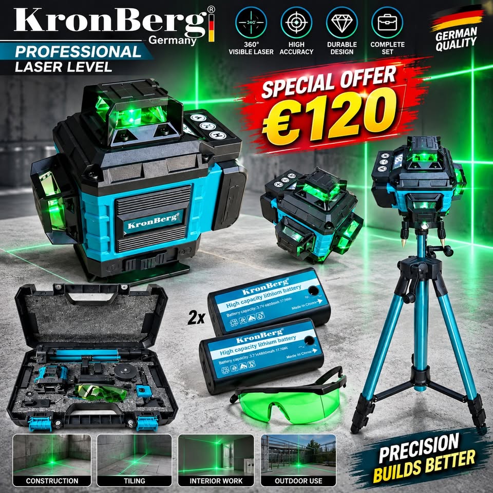 Laser 4D Level 16 lines with Display KRONBERG 2 Batteries and Case Laser 4D Level 16 lines with Display KRONBERG 2 Batteries and Case