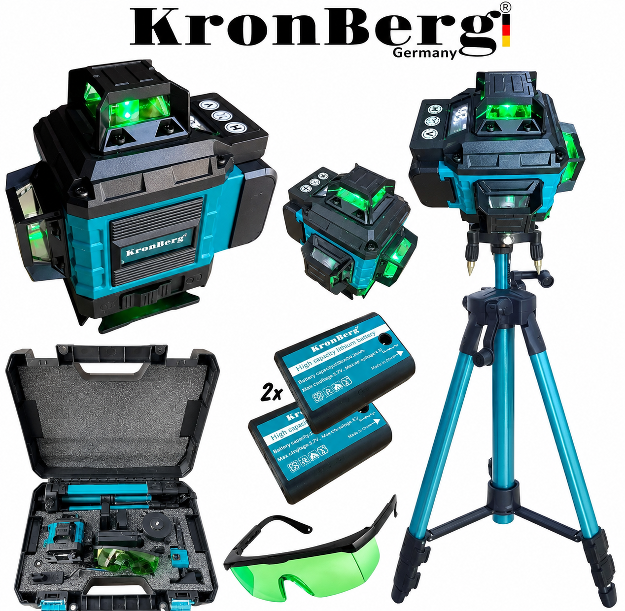 Laser 4D Level 16 lines with Display KRONBERG 2 Batteries and Case Laser 4D Level 16 lines with Display KRONBERG 2 Batteries and Case - Image 4