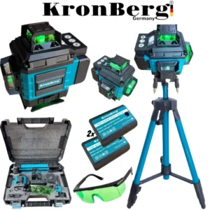Alternative view of Laser 4D Level 16 lines with Display KRONBERG 2 Batteries and Case