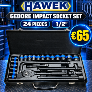 Gedore Impact Socket Set 24 Pieces 1/2“ Gedore Impact Socket Set 24 Pieces 1/2“